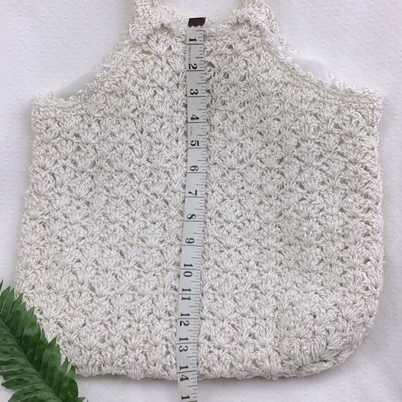 White Woven Boho Festival Tote with Metallic Thread - Picture 8 of 11